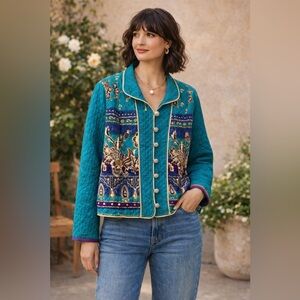 Quilted Jacket Patchwork Boho Art Wear Grandma‎ Cottage Core Lagenlook bright